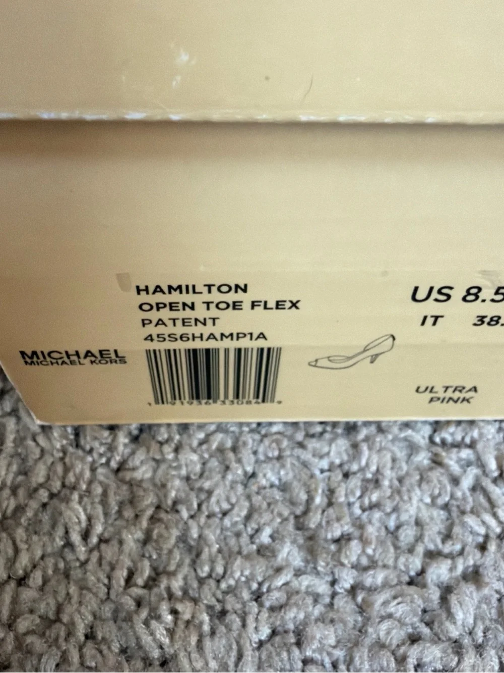 MICHAEL Michael Kors Women’s Open-Toe Patent Heels in Hot Pink - Picture 6 of 6